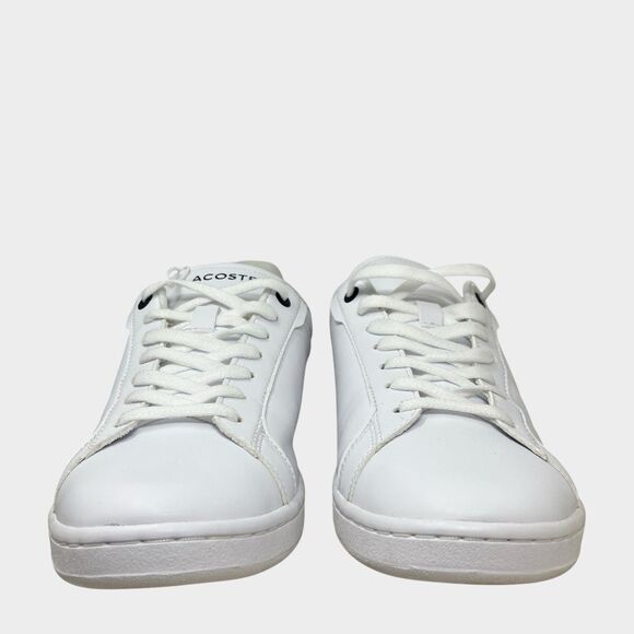 Lacoste Sneakers Mens 8.5 White Leather Low Top Casual Tennis Carnaby Pro Shoes - Picture 2 of 10